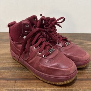 Nike Lunar Force 1 Sneaker Boots Dark Obsidian Red 706803-600 Youth 6 Women 8